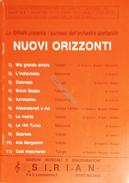 Spartiti - SIRIAN presenta i Successi dell'Orchestra Spettacolo Nuovi Orizzonti