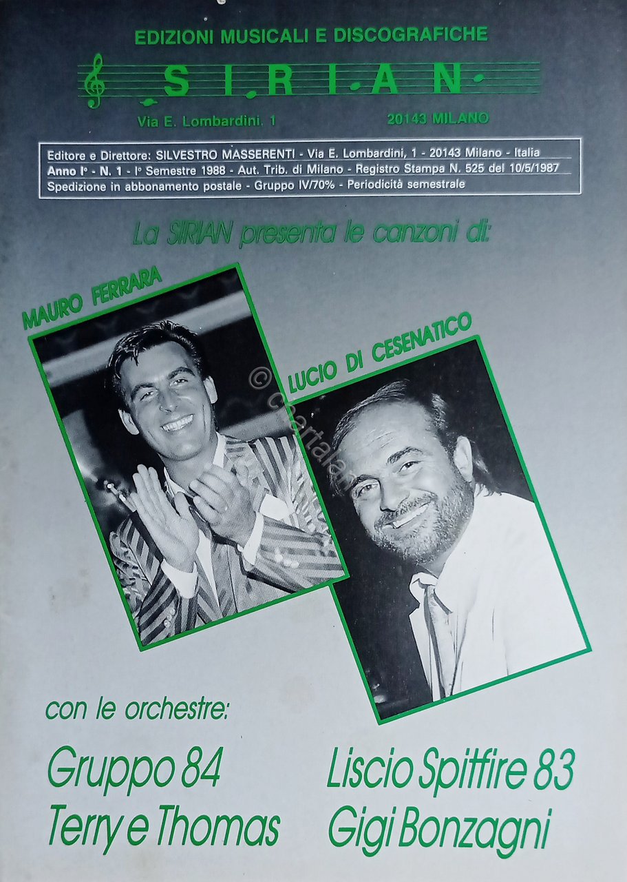 Spartiti - SIRIAN presenta le canzoni di M. Ferrara e …