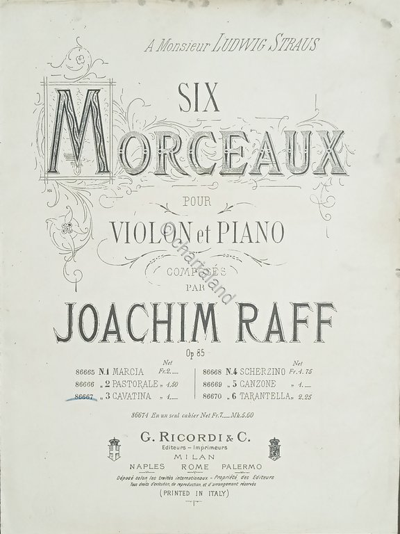 Spartiti - Six Morceaux pour Violon et Piano par J. …