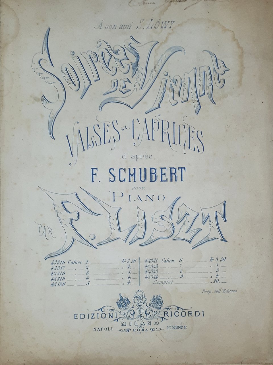 Spartiti - Soirées de Vienne - Valses Caprices d'apres F. … | Immagine principale