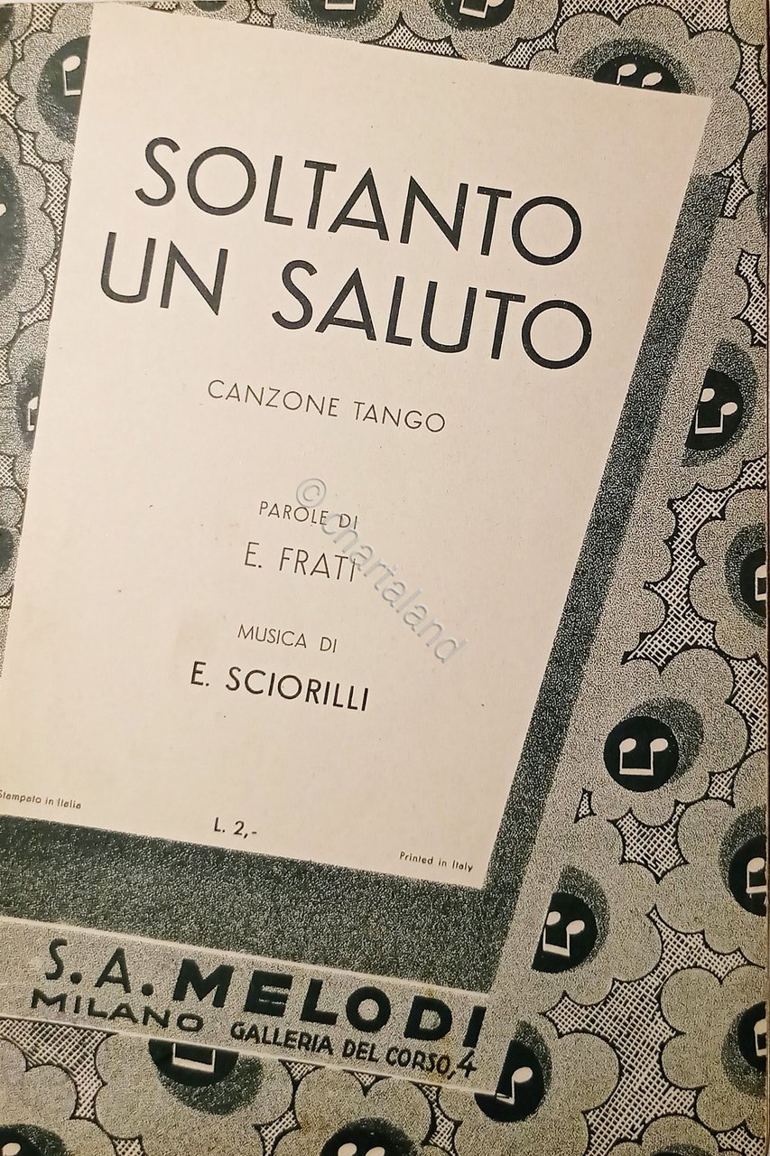 Spartiti - Soltanto un saluto - Canzone Tango di E. …