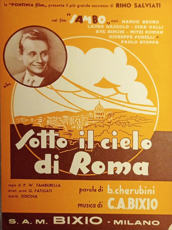 Spartiti - Sotto il cielo di Roma di Bixio - Canto Mandolino o Fisarmonica 1952
