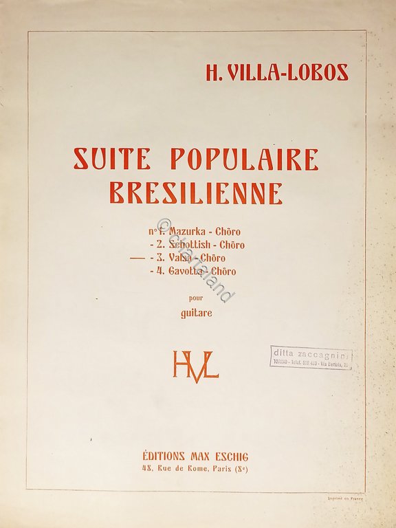 Spartiti - Suite Populaire Bresilienne - Valsa Choro di H. …