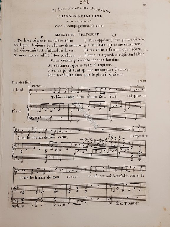 Spartiti - Te bien aimer o ma chere Zelie - … | Immagine Gallery 2