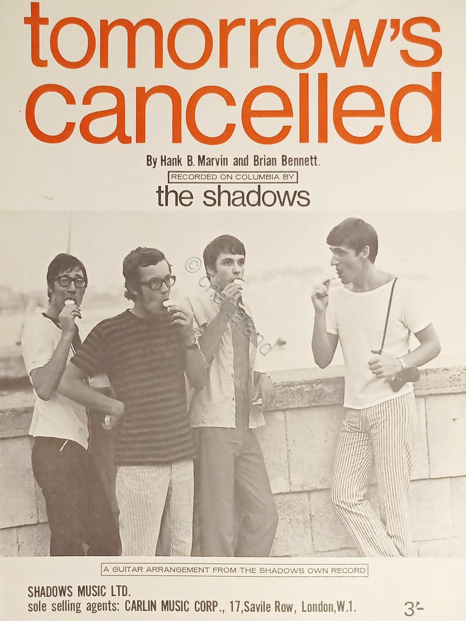 Spartiti - Tomorrow's Cancelled - The Shadows - 1967