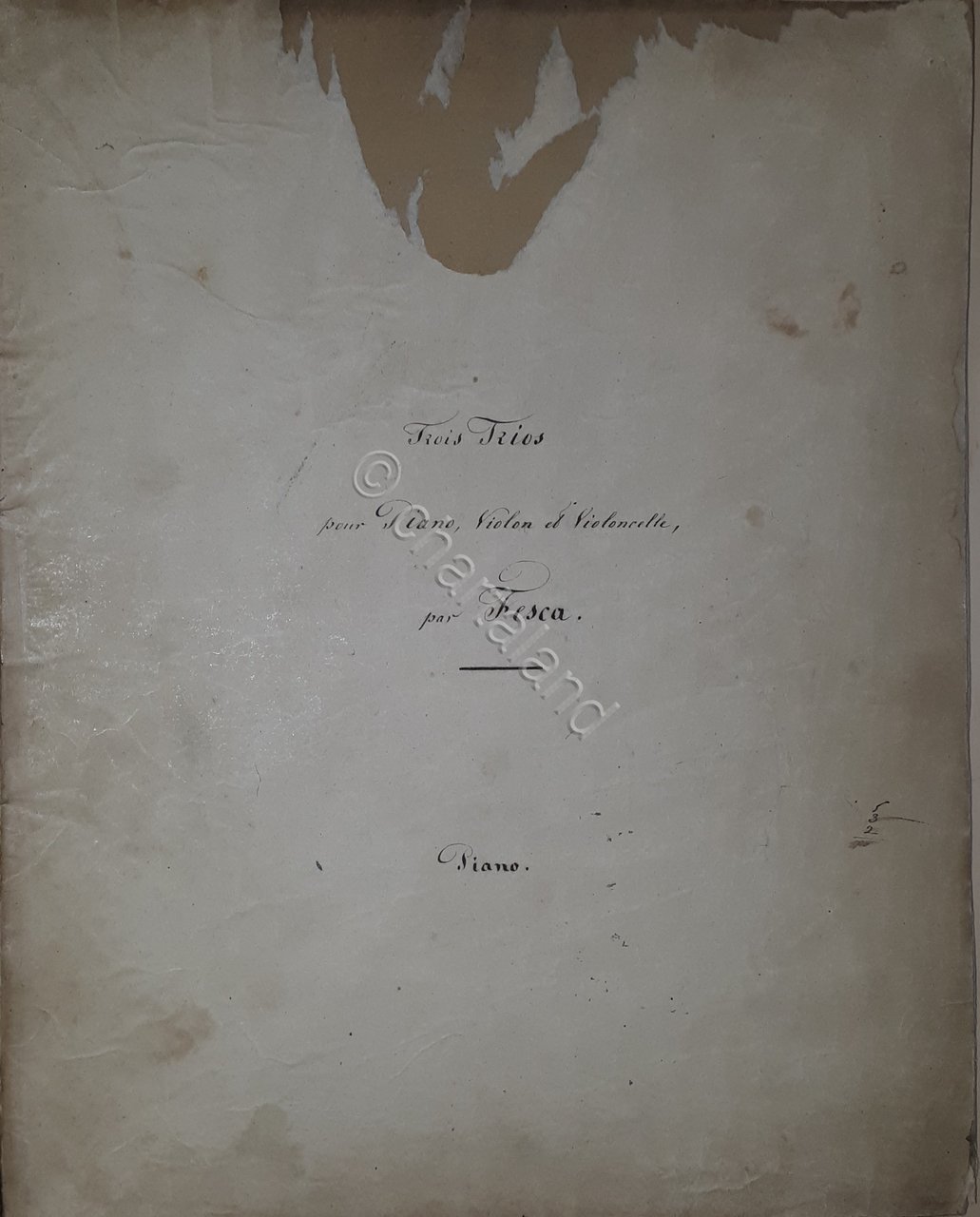 Spartiti - Trois Trios pour Piano Violon Violoncelle A. Fesca …