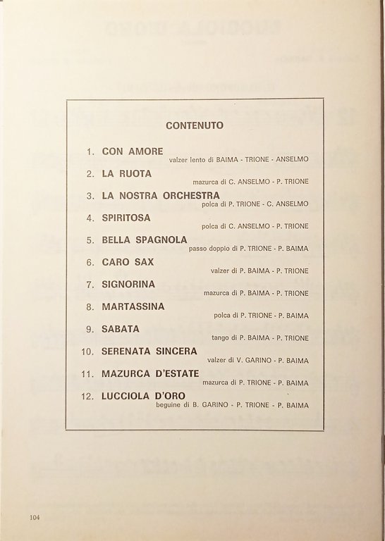 Spartiti - Turbo Musica N. 59 - 12 Brani Incisi …