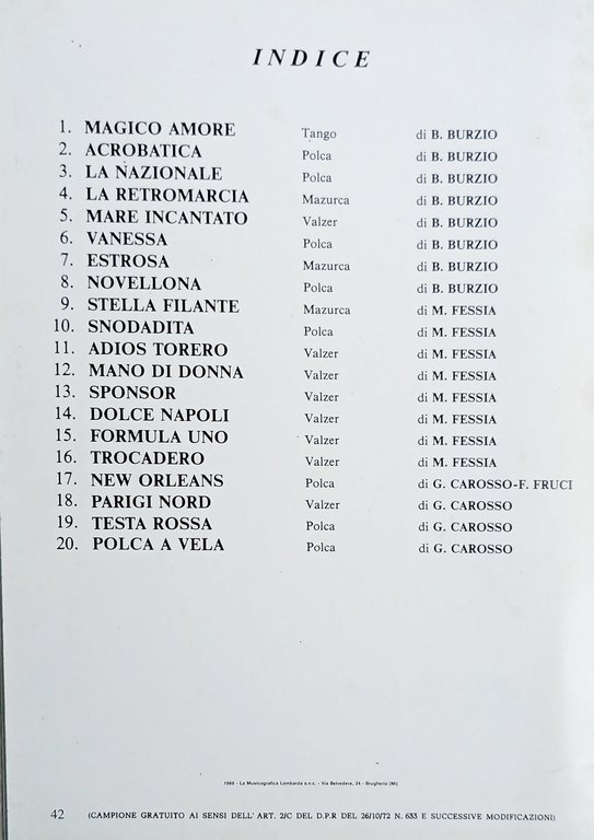 Spartiti - Una Raccolta di 20 Successi - Agli amanti …