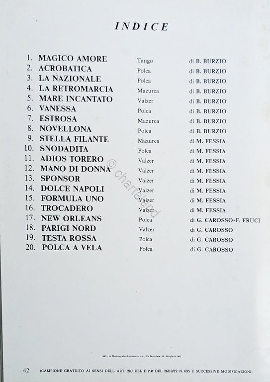 Spartiti - Una Raccolta di 20 Successi - Agli amanti …