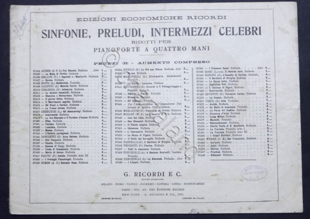 Spartiti - V. Bellini - Norma - pianoforte a quattro … | Immagine principale