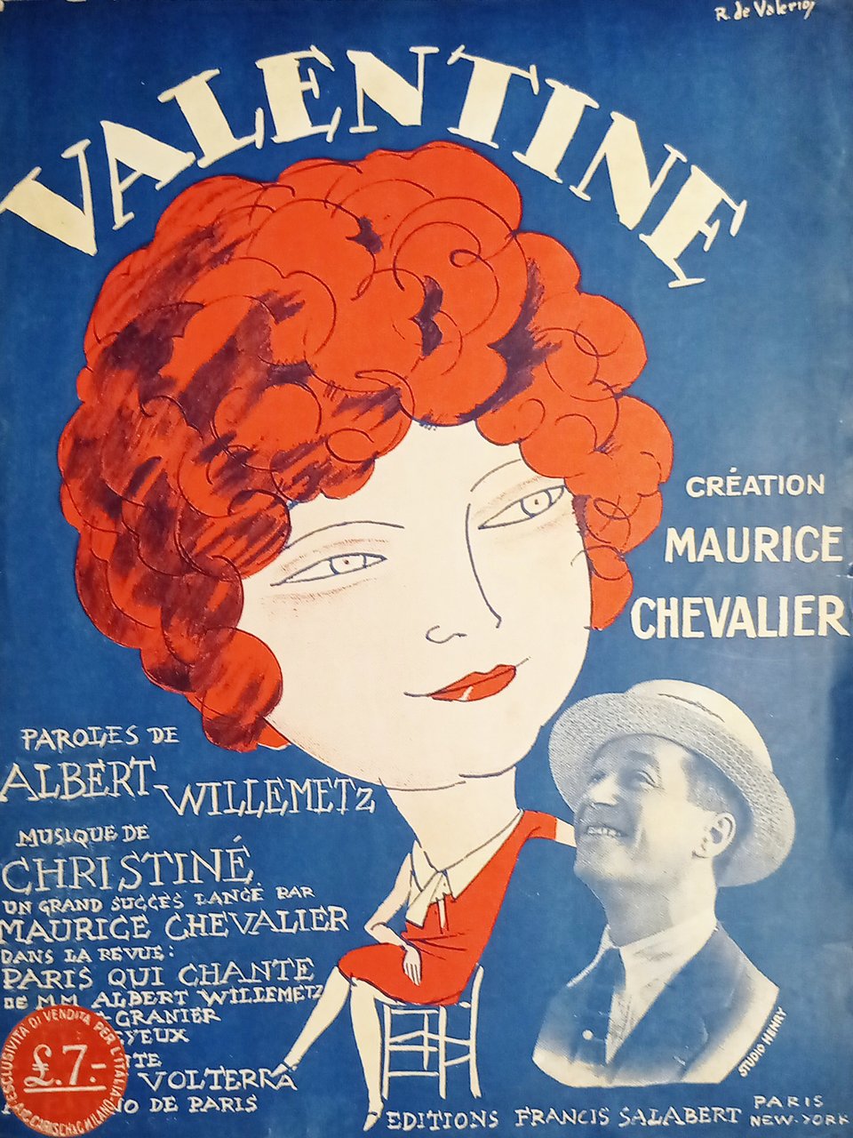 Spartiti - Valentine - Création Maurice Chevalier - Musique de …