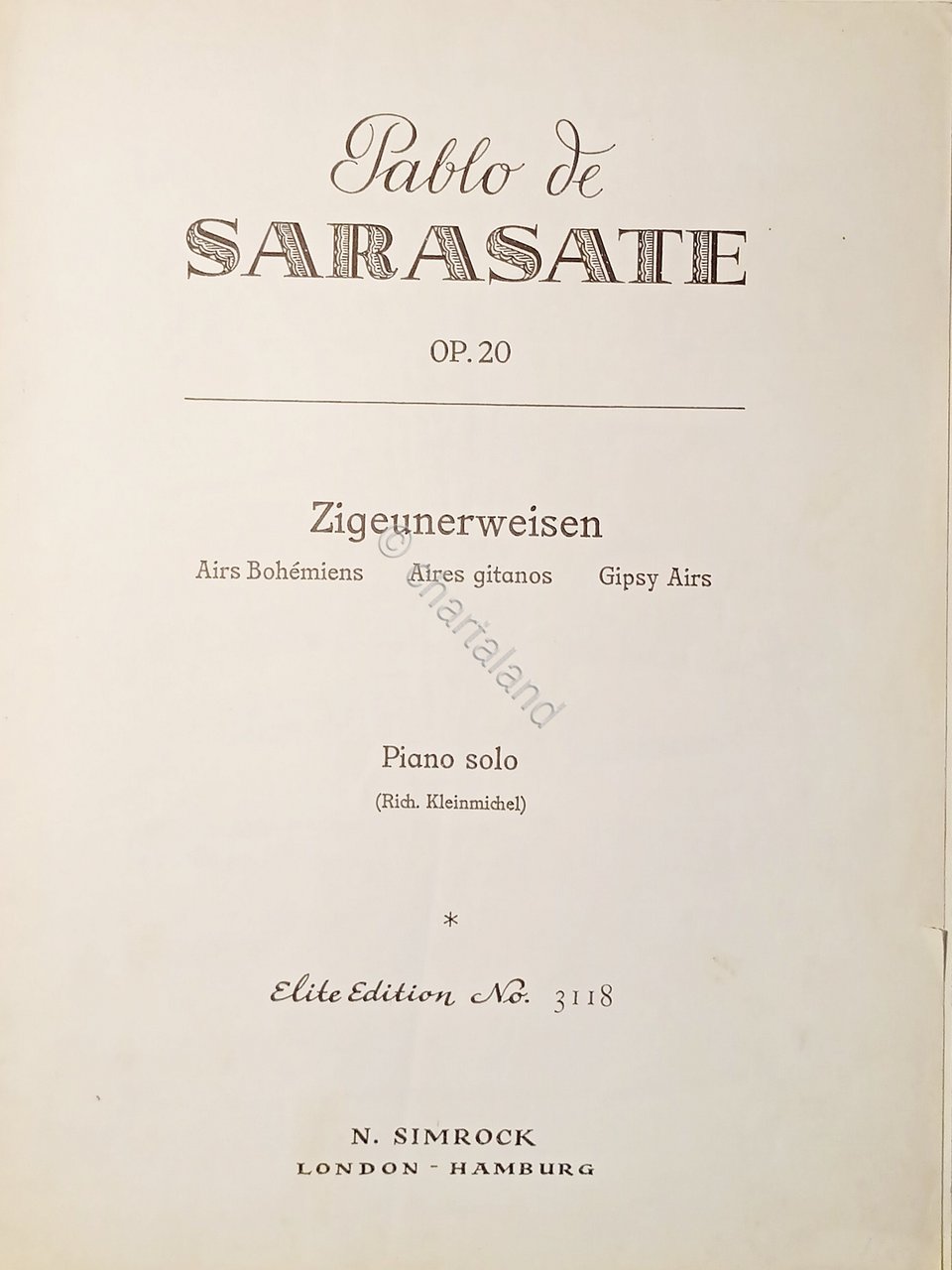 Spartiti - Zigeunerweisen - Airs Bohemiens, Gitanos Gypsy Airs di …