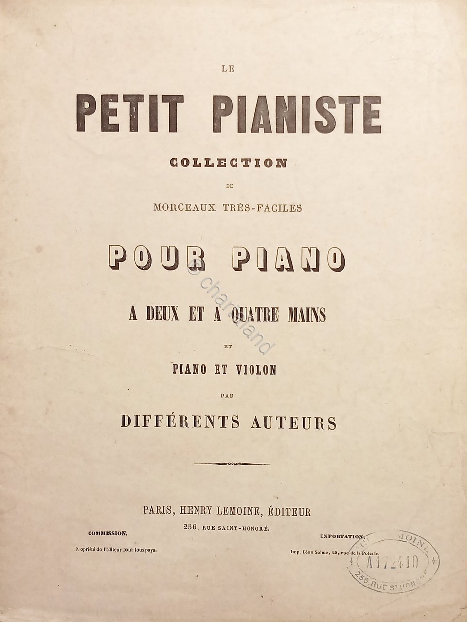 Spartiti Le Petit Pianiste - L'Echo des Alpes - Piano …