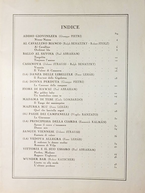 Spartiti Melodie d'Operette Volume I - 23 Brani Scelte per …