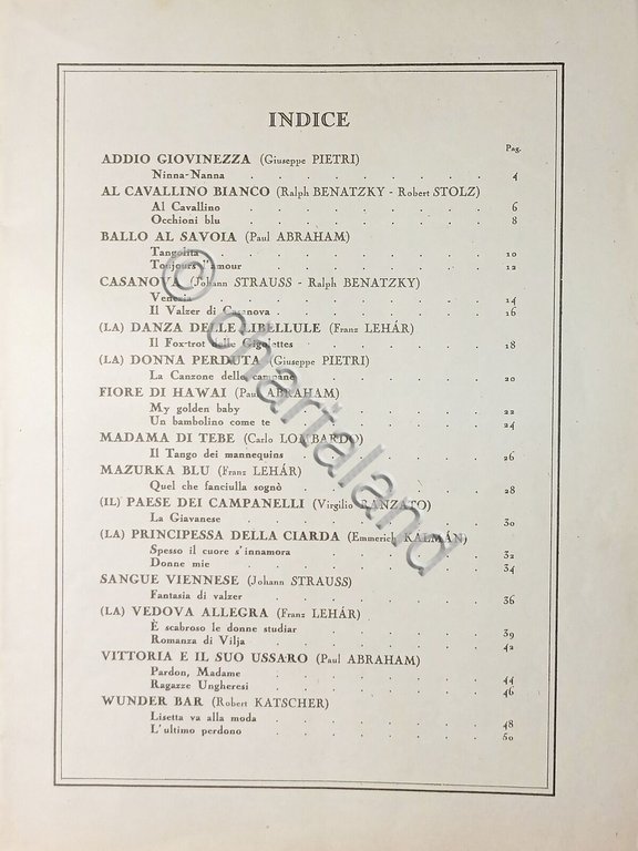 Spartiti Melodie d'Operette Volume I - 23 Brani Scelte per …