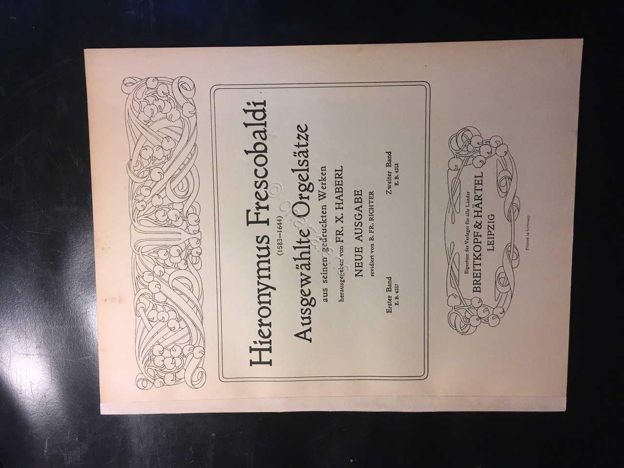 Spartiti Musica - Hieronymus Frescobaldi - Ausgewahlte orgelsatze | Immagine principale