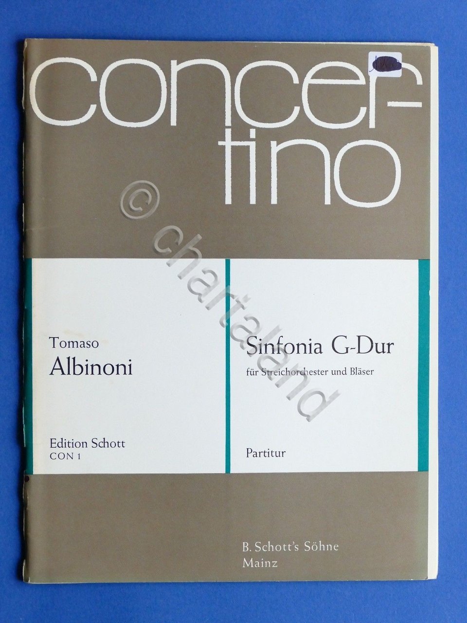 Spartiti Partitura - Tomaso Albinoni - Sinfonia G-Dur - Archi … | Immagine principale
