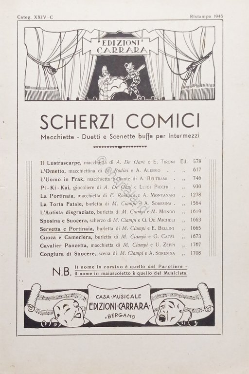 Spartiti Scherzi Comici - Servetta e Portinaia - Burletta di … | Immagine Gallery 2