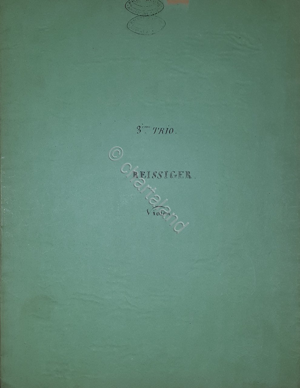 Spartiti Violon 3^Trio pour Piano, Violon et Violoncelle par Reissiger …