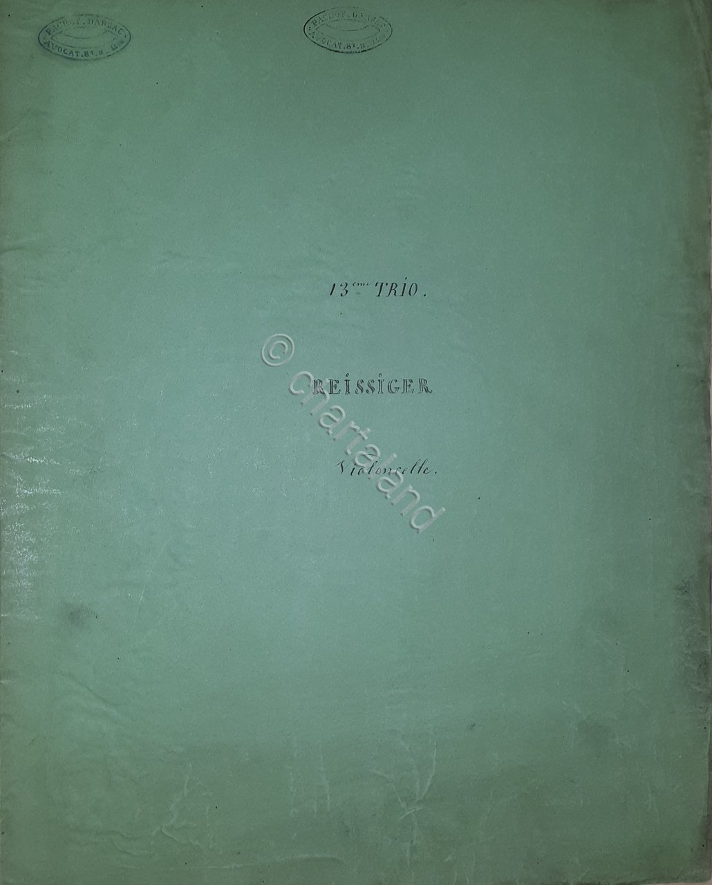 Spartiti Violoncelle - 13^Trio pour Piano Violon Violoncelle Reissiger Fine …