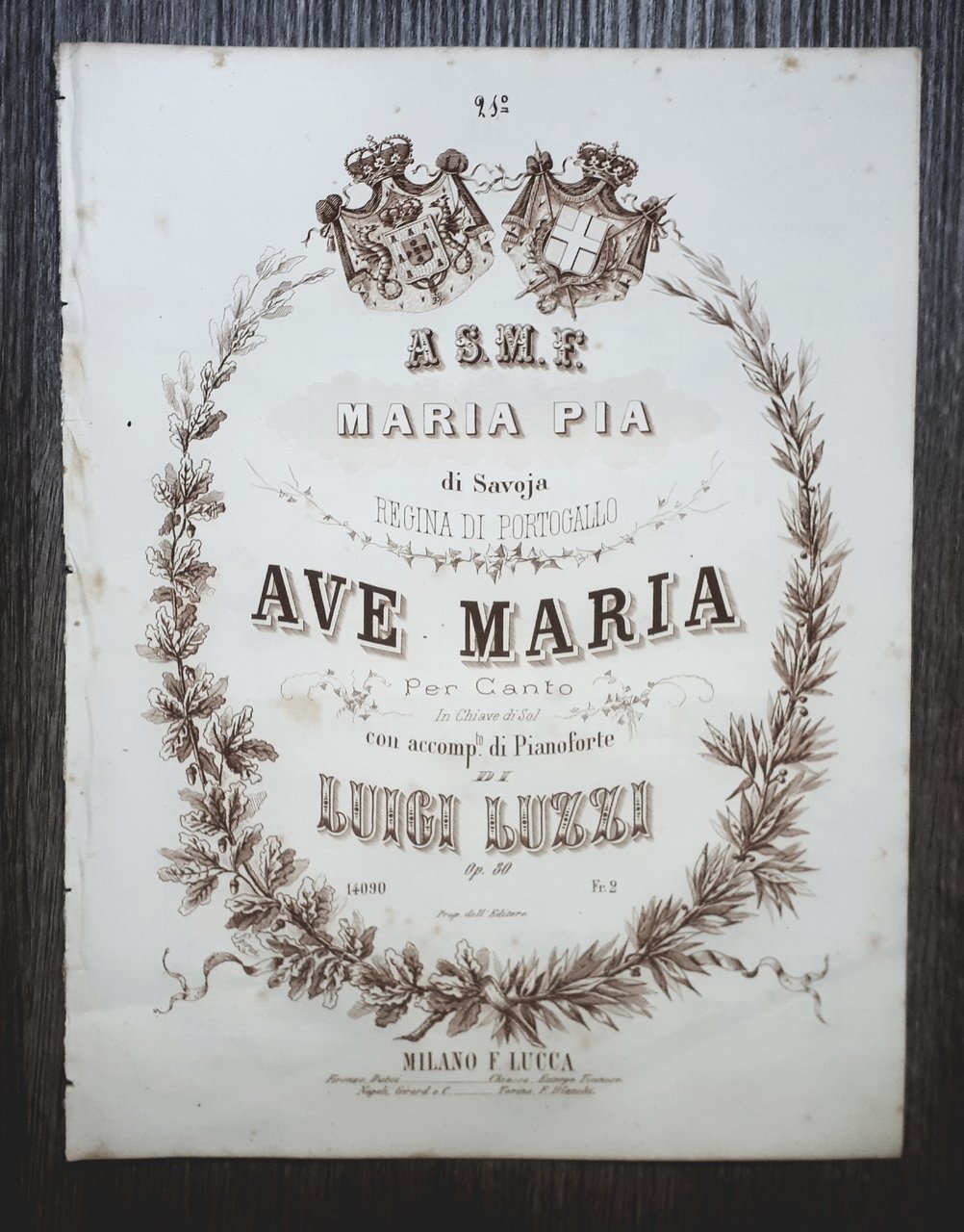 Spartito - Ave Maria - Canto e Pianoforte - Luigi …