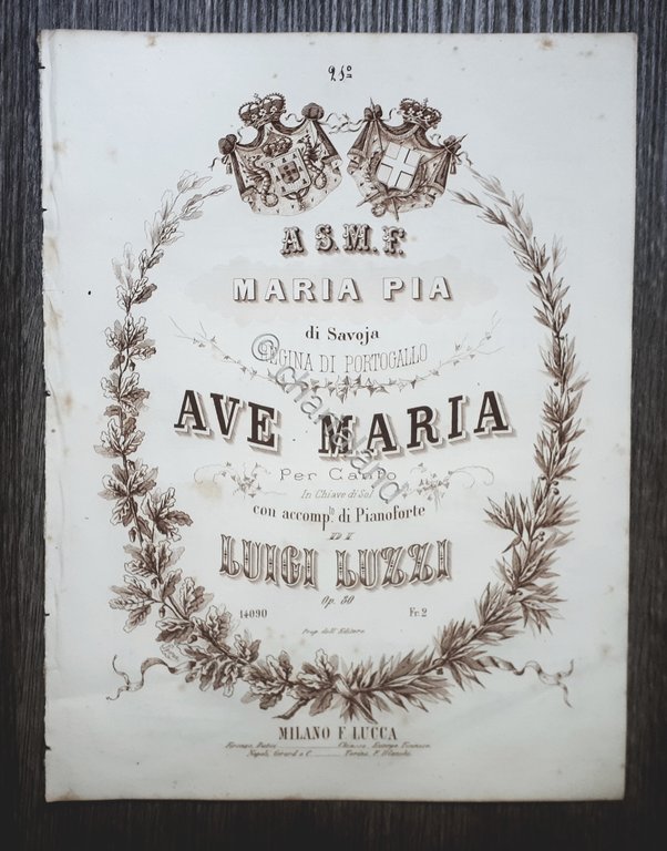 Spartito - Ave Maria - Canto e Pianoforte - Luigi …