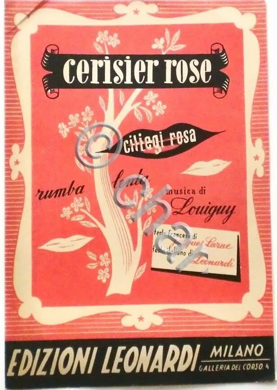 Spartito - Cerisier rose - Ciliegi rosa - canto mandolino …