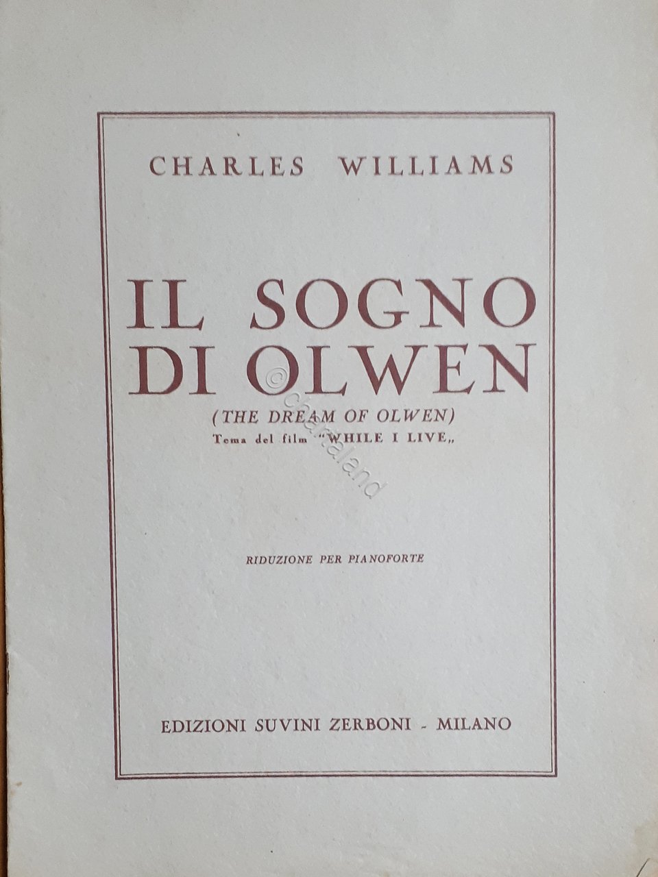 Spartito - Ch. Williams - Il Sogno di Olwen - … | Immagine principale