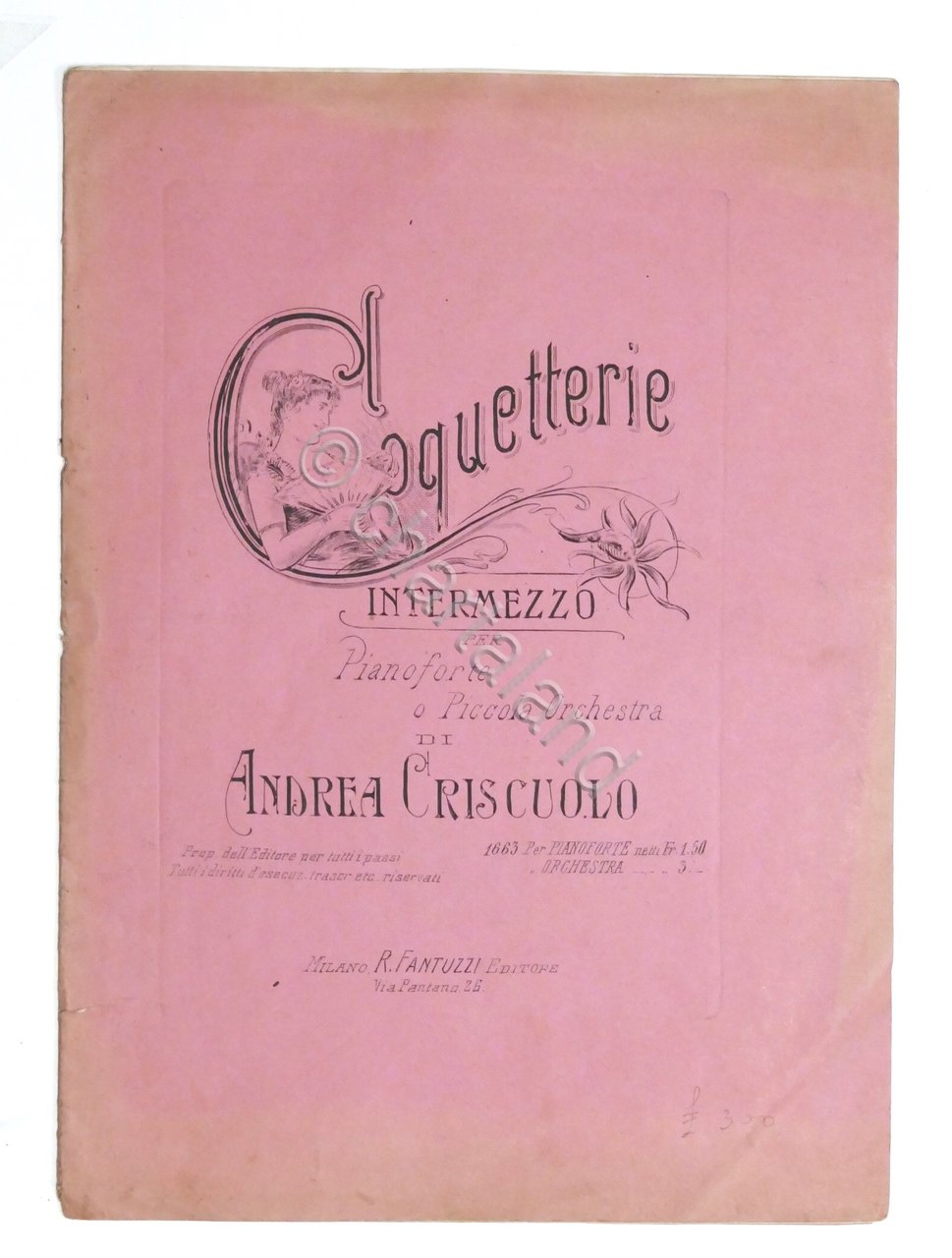 Spartito - Coquetterie - Intermezzo per pianoforte - ed. Fantuzzi …