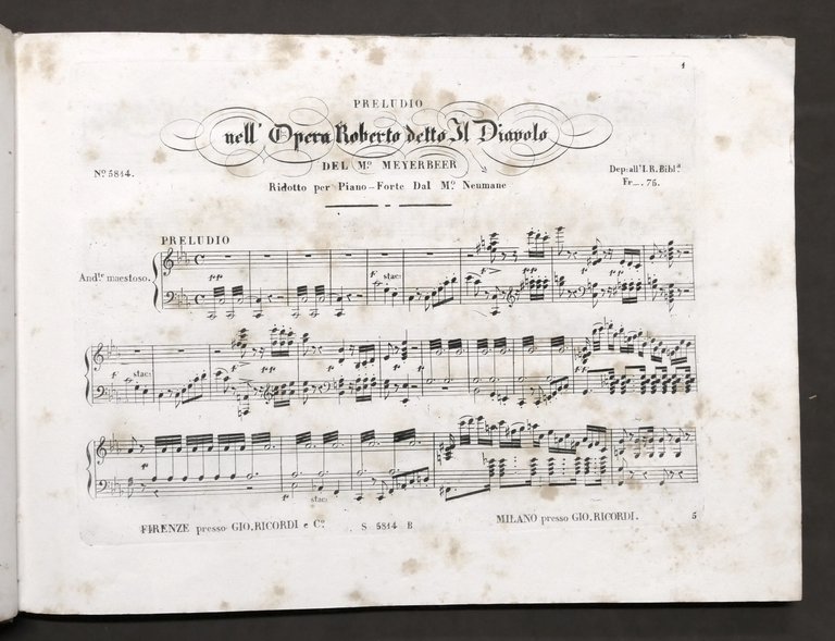 Spartito - G. Meyerbeer - Roberto detto il Diavolo - …