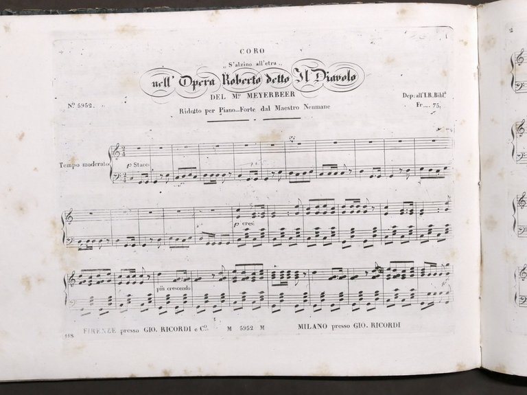 Spartito - G. Meyerbeer - Roberto detto il Diavolo - …