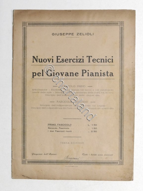 Spartito - G. Zelioli - Nuovi Esercizi Tecnici pel Giovane …