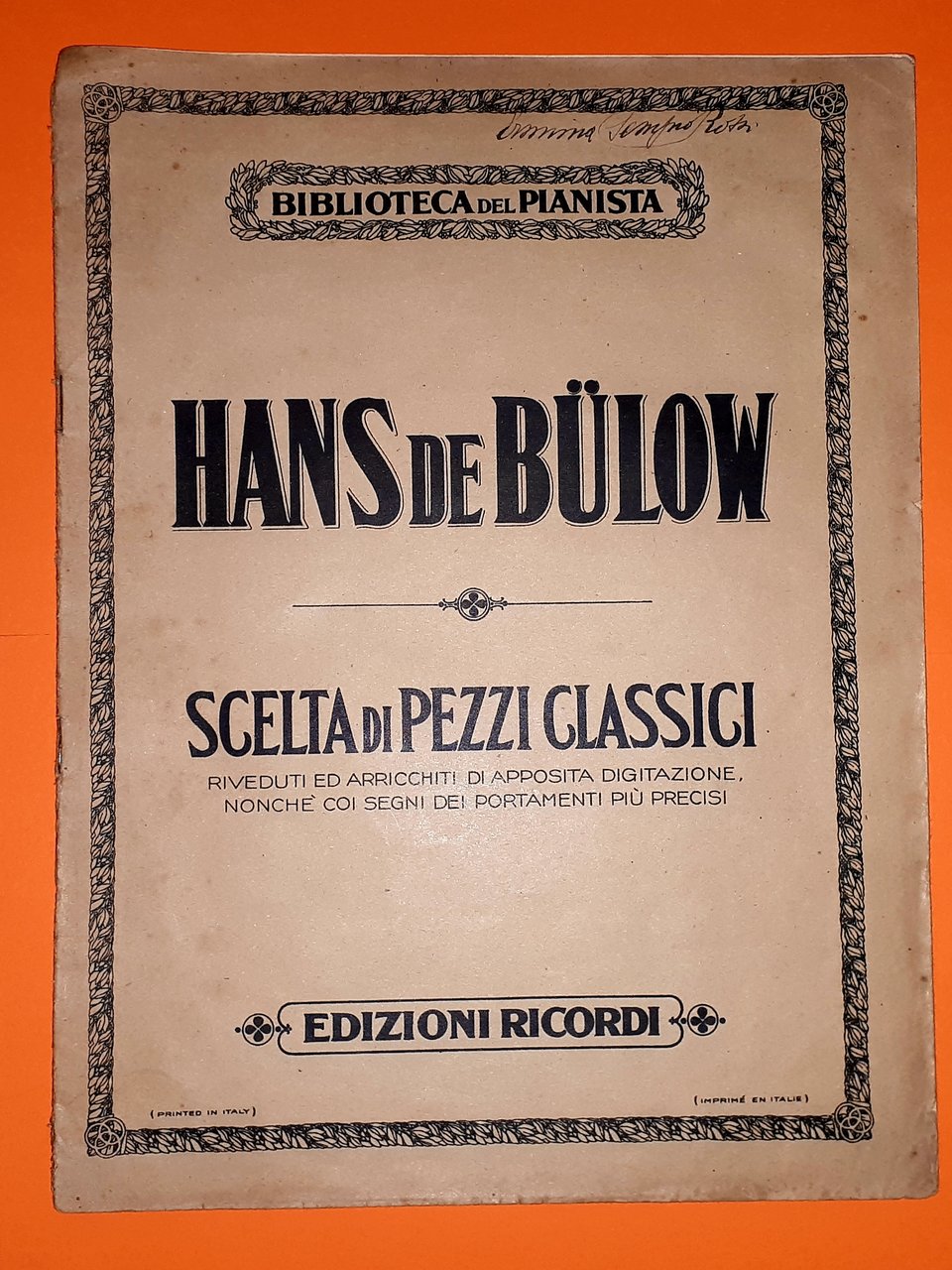 Spartito - Hans De Bülow - Scelta di Pezzi classici …