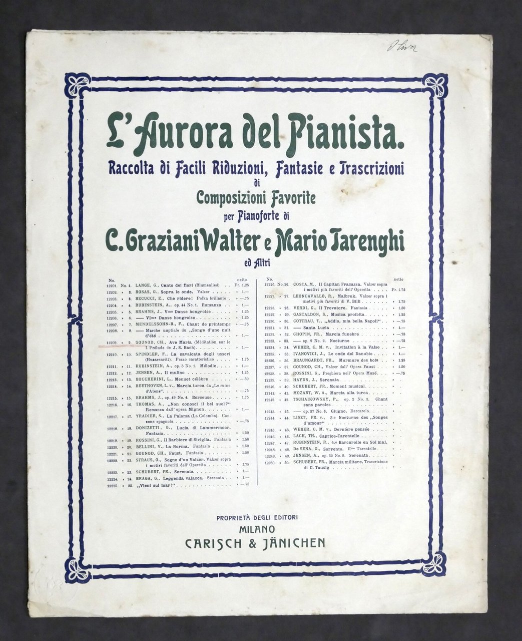 Spartito - L'aurora del pianista N. 12209 - Gounod - …