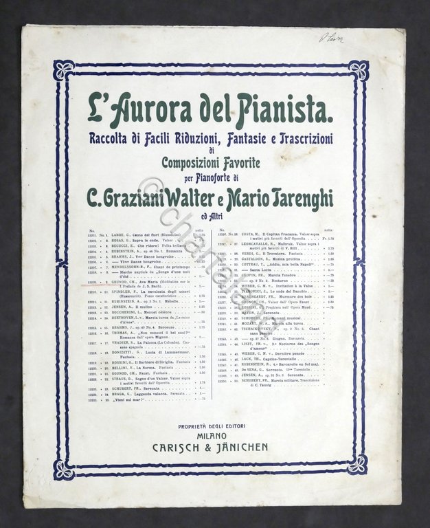 Spartito - L'aurora del pianista N. 12209 - Gounod - …