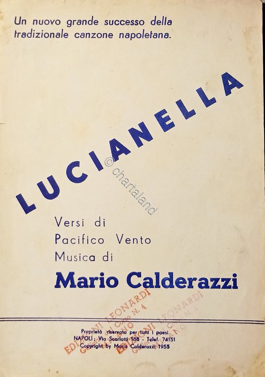 Spartito - Lucianella di Mario Calderazzi - Mandolino Fisa - …