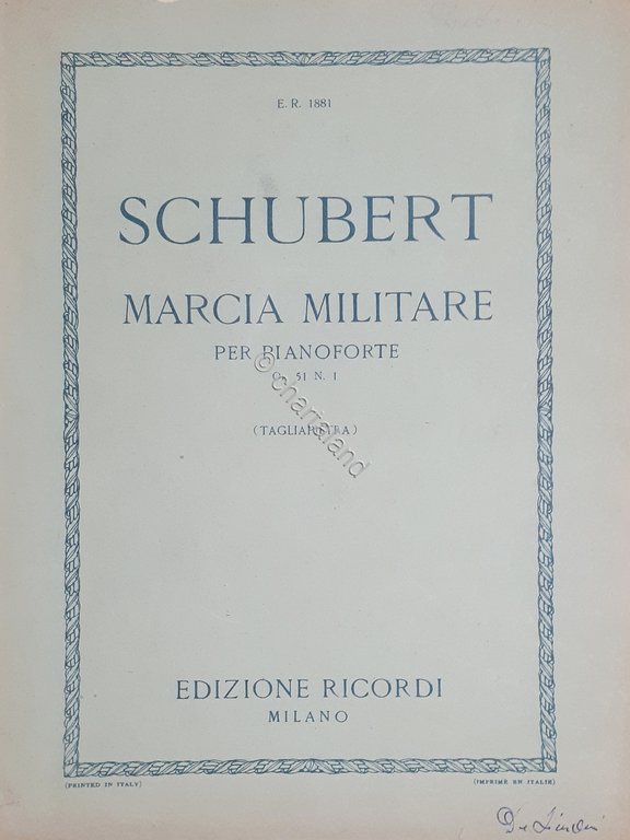 Spartito - Marcia Militare per Pianoforte - F. Schubert | Immagine Gallery 2