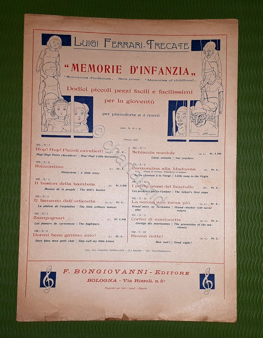 Spartito - Memorie d'infanzia - Raccontino - Luigi Ferrari - …