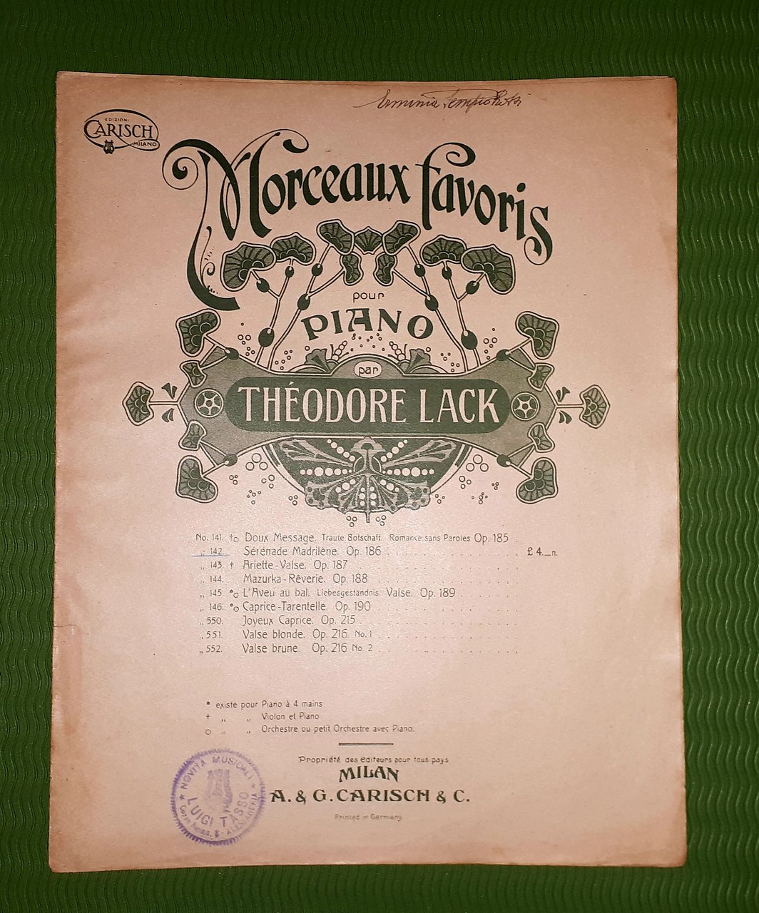 Spartito - Morceaux Favoris pour Piano par Théodore Lack - …