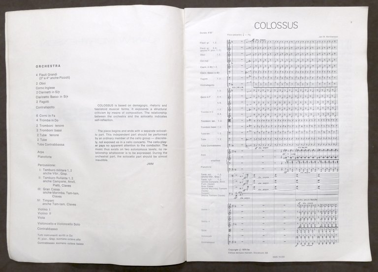 Spartito - Morthenson - Colossus metamusic for grand orchestra - …