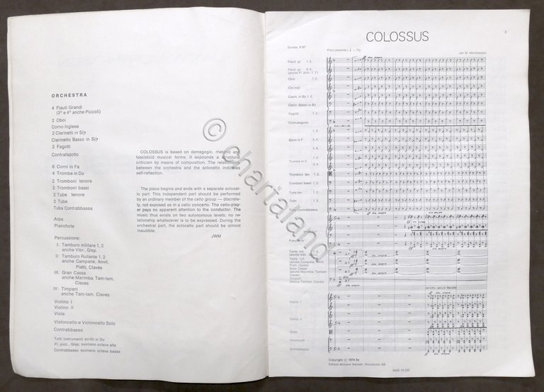 Spartito - Morthenson - Colossus metamusic for grand orchestra - …