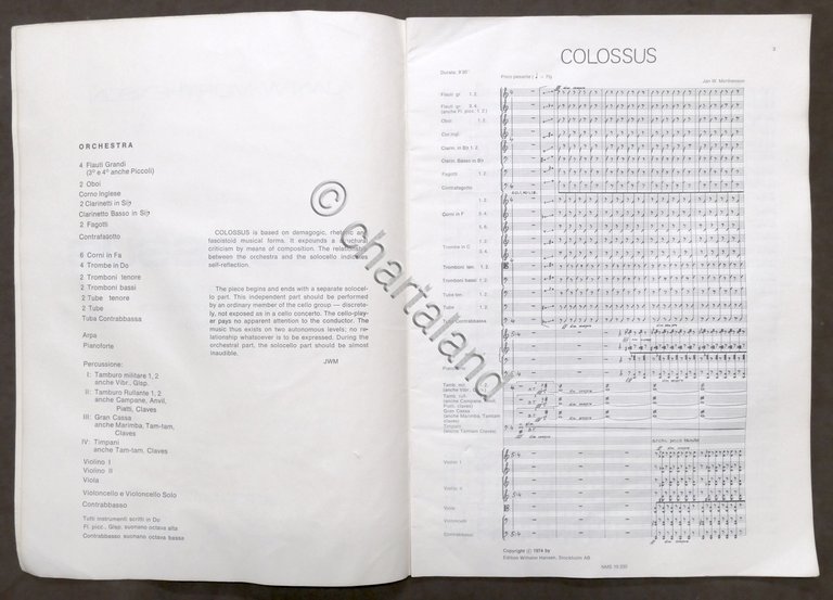 Spartito - Morthenson - Colossus metamusic for grand orchestra - …