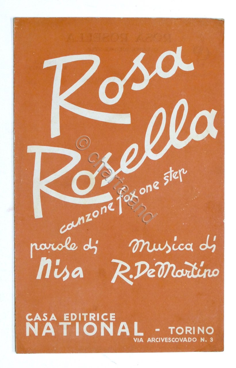 Spartito - Rosa Rosella - Canzone Fox One Step - …