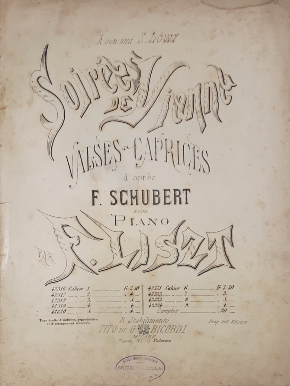 Spartito - Soirées de Vienne ? Valses - Caprices d'après …