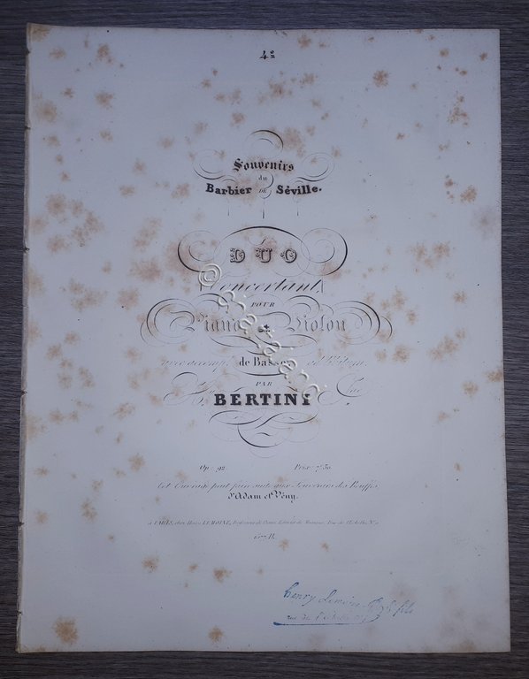 Spartito - Suovenirs du Barbier de Seville - Duo Concertant …