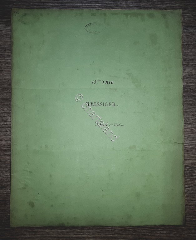 Spartito - Trio pour Piano, Flute et Violoncelle - Reissiger …