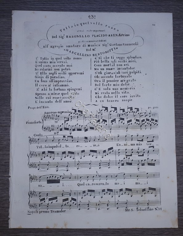 Spartito - Tutta in quel volto roseo - Chanson Francaise …