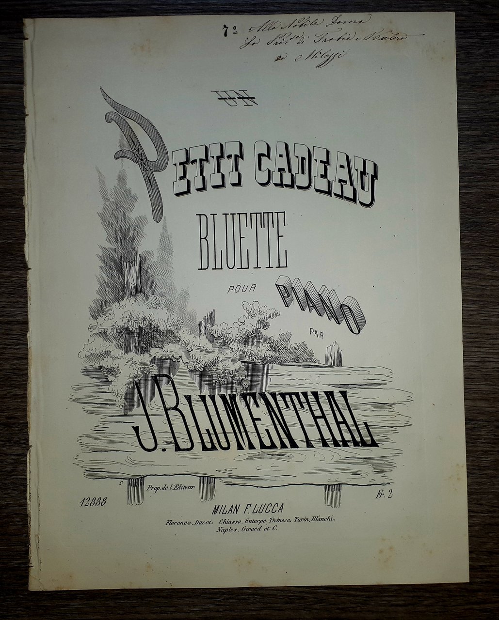 Spartito - Un Petit Cadeau - Bluette pour Pianoforte par …