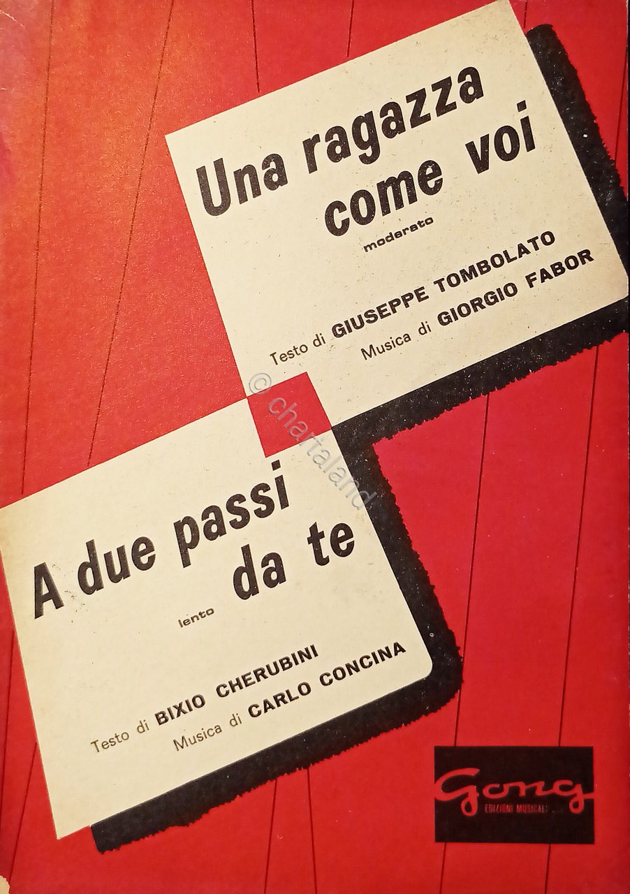 Spartito - Una Ragazza come voi - A due passi …