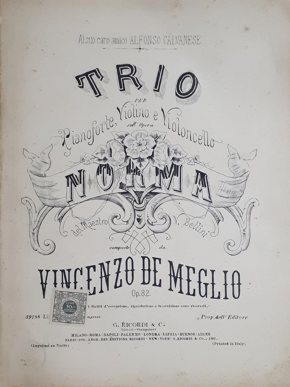 Spartito De Meglio - Trio Piano Violino Violoncello sul Opera … | Immagine principale